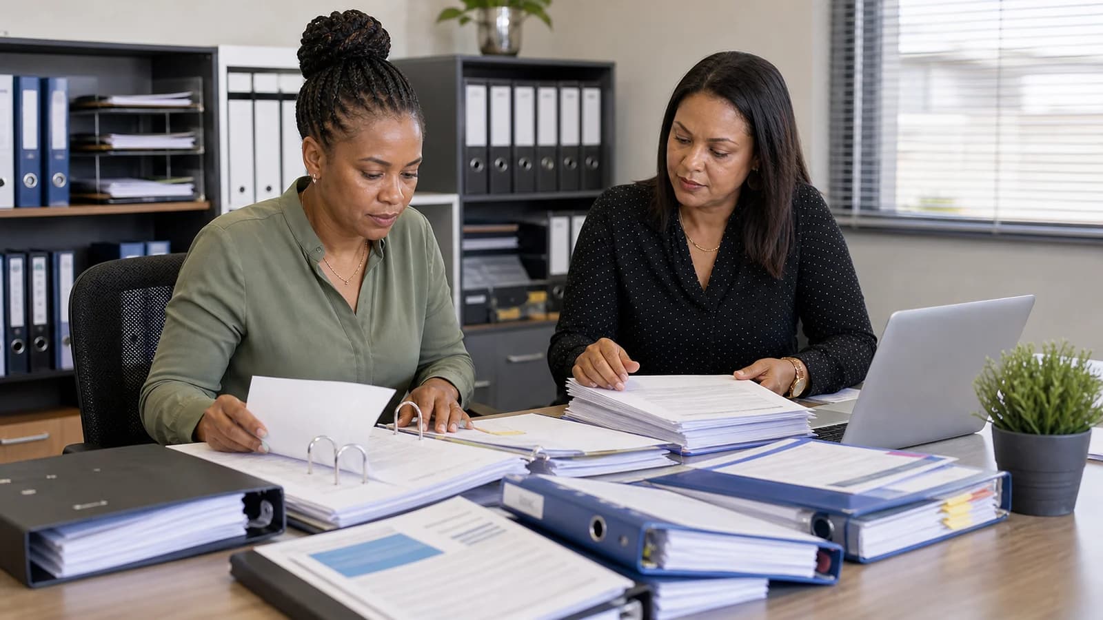 Training provider team reviewing evidence for What should be included in a SETA accreditation file?