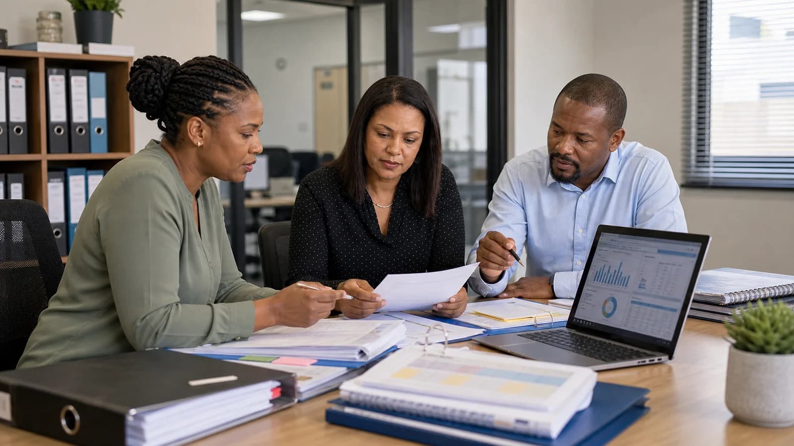 Training provider team reviewing evidence for What does SETA accreditation actually require from a skills development provider?